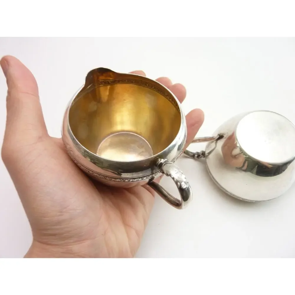 Vintage Viking Plating Silverplate Creamer Sugar Bowl Hostess Set Service